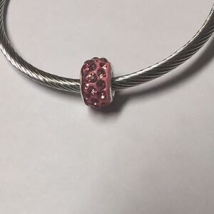 Pink Rhinestones Charm for Pandora‎ Style Bracelet